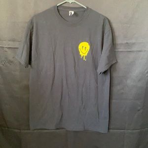 men’s black slimy smiley shirt